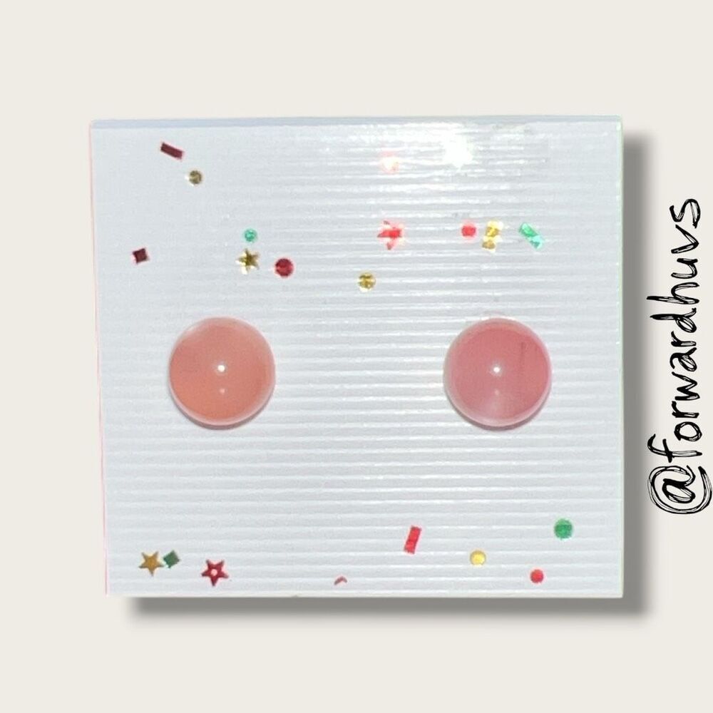 Bundle Sale 3 for $15 | Sparkly Pink Resin Stud Earrings – Confetti Glitter Dome